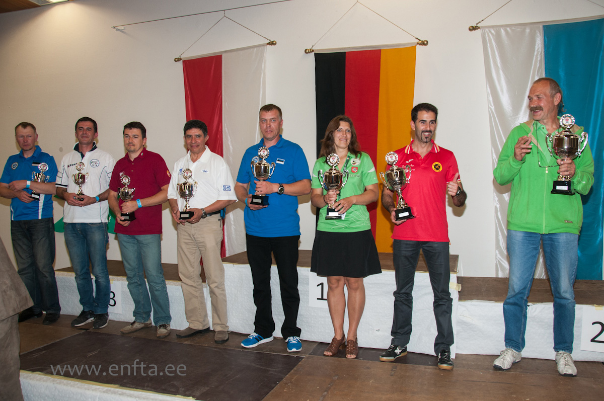 One of the best 8 Springer shooters. From the left: Andres Mikfelt EE, Roberto Menichelli IT, Istvan Fejes Toth HU, Hector Medina US, Meelis Kurvits EE, Regina Burviene LT, Roberto Caballero ES, Alexas Jaunius LT